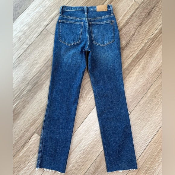 Madewell Dark Wash Stovepipe Full Length Straight Leg Denim Jeans - Picture 6 of 8